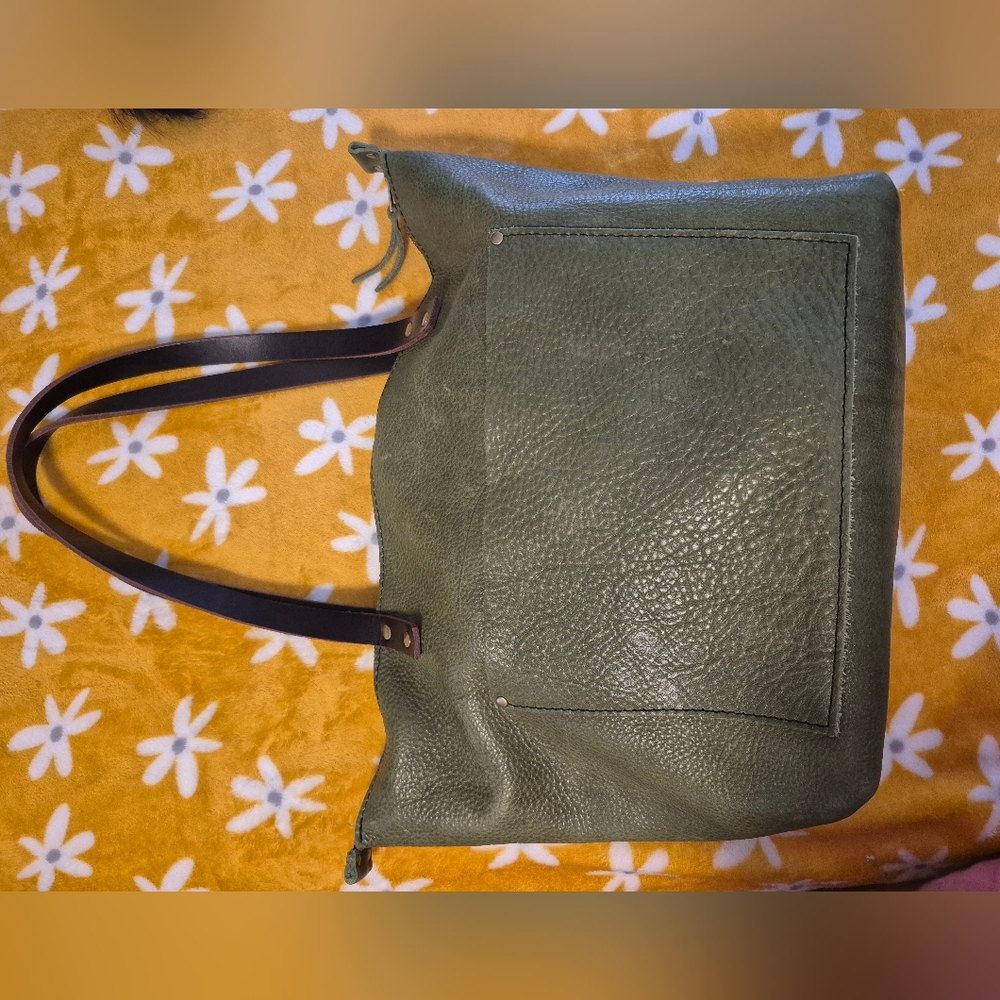 Portland Leather Large Zip Tote-Kiwi